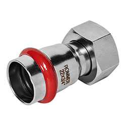 Переходник ВПр-ВР Ø 22х3/4" накидная гайка Нержавеющая сталь пресс ROMMER