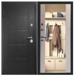 Дверь Форпост Эверест размер 860х2050 Дуб беленый левая с цилиндрическим замком и дверной фурнитурой