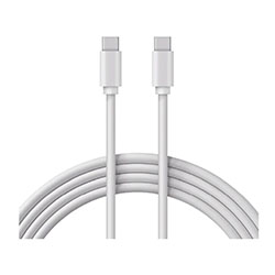 Кабель Type-C - Type-C 3А 100Вт 1 м ПВХ Белый Power Delivery зарядка электронных устройств