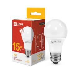 Лампа светодиодная LED-A60-VC 15Вт 230В Е27 3000К 1430Лм IN HOME Лампа светодиодная LED-A60-VC 15Вт 230В Е27 3000К 1430Лм IN HOME