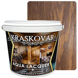 Лак-антисептик для дерева и камня Моккачино 2 л Kraskovar Aqua Lacquer