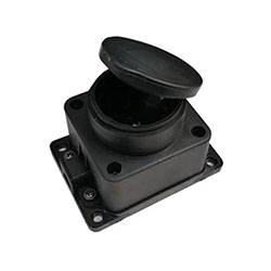 Колодка Каучук одноместная Черная с заглушкой 2P+PE 9321 IN HOME