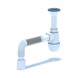 Сифон для умывальника бутылочный 1 1/2"x40 с гофрой 40х50 АНИ Пласт C0510