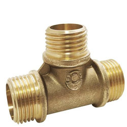 Тройник НР-НР-НР 1/2" х 3/4" х 3/4" латунный переходной VALFEX