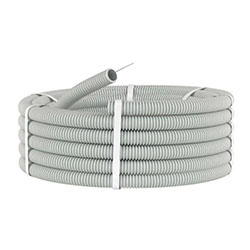 Труба ПВХ гофрированная Серая с зондом 16 мм 100 м Биохимпласт