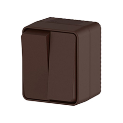 Выключатель 2 клавиши IP54 10 АХ Коричневый Systeme Electric ATLASDESIGN Profi54
