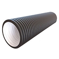 Труба двустенная гофрированная ПНД диаметр 500/437 мм SN6 без раструба Дренажный колодец цвет Черный 6 м