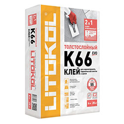 Клей для плитки толстослойный Литокол литофлур К66 25 кг