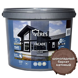 Краска для деревянных фасадов Шоколадный бархат 9 л Veres