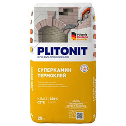 PLITONIT СуперКамин Термоклей для облицовки печей каминов 25 кг