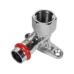 Угольник-переходник с креплением Впр-ВР Ø 15х1/2 мм Нержавеющая сталь пресс ROMMER