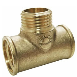 Тройник ВР-НР-ВР 3/4" х 1/2" х 1/2" латунный переходной VALFEX