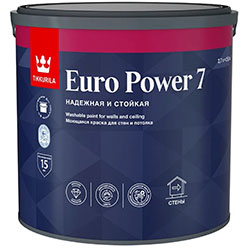 Краска моющаяся для стен и потолка 2,7 л База А Tikkurila EURO POWER 7