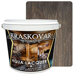 Лак-антисептик для дерева и камня Палисандр 2 л Kraskovar Aqua Lacquer
