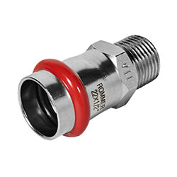 Переходник ВПр-НР Ø 22х1/2" Нержавеющая сталь пресс ROMMER