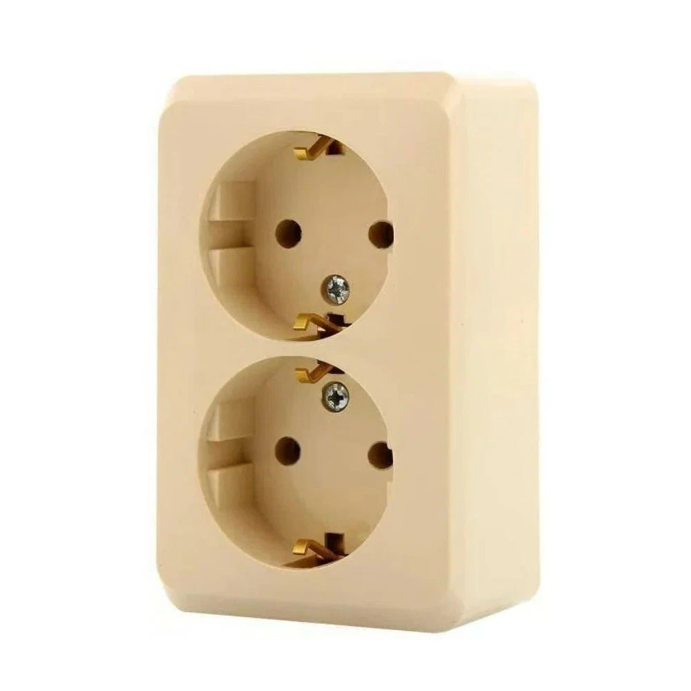 Розетка bylectrica 2гн. , о/у, без заземл. Розетка 2-мест. Розетки коричневые. Розетка 1-но мест, откр.