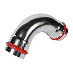 Угольник Впр-Впр Ø 54 мм 90° Нержавеющая сталь пресс ROMMER