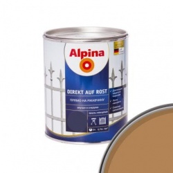 Альпина эмаль по ржавчине 3 в 1 Золотистая 0,75 л