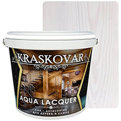 Лак-антисептик для дерева и камня Белый 2 л Kraskovar Aqua Lacquer