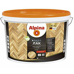 Лак для паркета и полов глянцевый 10 л Прозрачный ALPINA AQUA