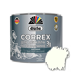 Грунт эмаль по ржавчине 3в1 Матовая 2 л Белый 9010 Dufa CORREX