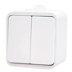 Выключатель 2 клавиши ОП Dita IP54 10А 250В Белый TOKOV ELECTRIC
