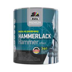 Эмаль по ржавчине 3в1 DUFA Premium HAMMERLACK Молотковая Серебристая 0,75 л