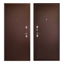 Дверь ДК Иртыш-2 860х2050 Левая Медь антик с цилиндрическим замком и дверной фурнитурой