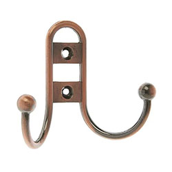 Крючок вешалка 2 рожка К-2 Н Медь