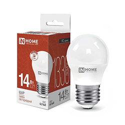 Лампа светодиодная LED-ШАР-VC 14Вт 230В E27 4000K 1330Лм IN HOME