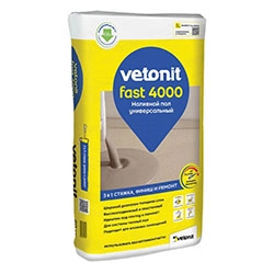 Наливной пол 5-80 мм быстротвердеющий 20 кг Vetonit Фаст 4000