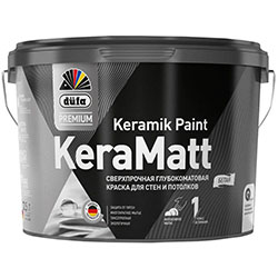 Краска сверхпрочная для стен и потолков BW 2,5 л глубокоматовая Dufa Premium Keramik Paint KeraMatt