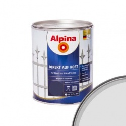 Альпина эмаль по ржавчине 3 в 1 Серебрянная 0,75 л