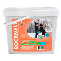 Антигололед ROCKMELT ACTIVE ZOO 3 кг в ведре до -26°С