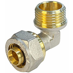 Уголок обжимной переходной для труб металлопласт Ø 16x1/2' НР Valfex VF.353.N.016012