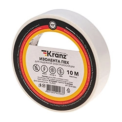 Изолента ПВХ профессиональная 15х0,13 мм 10 м Белый KRANZ