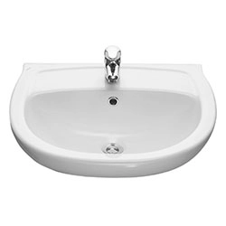 Умывальник подвесной Версия 56,5 1 отверстие под смеситель по центру Белый Santeri Умывальник подвесной Версия 56,5 1 отверстие под смеситель по центру Белый Santeri