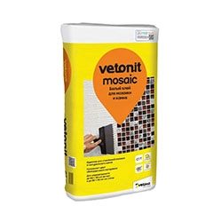 Клей плиточный Белый для мозаики и камня 25 кг Vetonit Мозаик
