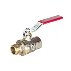 Кран шаровой 1003 Euro Ду20 3/4" ВР/НР никелированный полнопроходной рычаг красный Aquasfera