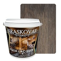 Лак-антисептик KRASKOVAR Aqua Lacquer для дерева и камня Палисандр 0,9 л
