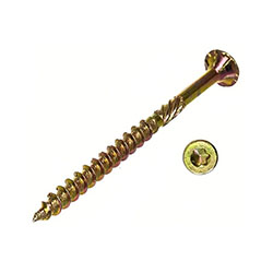 Шуруп самонарезающий конструкционный для дерева желтый потай 8х120 мм