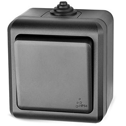 Выключатель 1 клавиша ОП Dita IP54 10А 250В Карбон TOKOV ELECTRIC