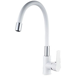 Смеситель для кухни гибкий силиконовый излив латунь VALFEX Estreya White VF.70113-8