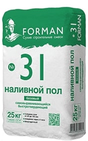 FORMAN 31 25 кг наливной пол базовый самовыравнивающийся 20-100 мм