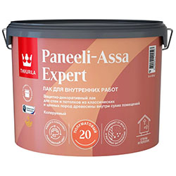 Лак для деревянных панелей полуматовый 9 л база EP Tikkurila PANEELI-ASSA 20