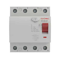 Выключатель дифференциального тока УЗО 4п 63А 300мА тип AC DKC