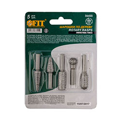 Шарошки стальные по дереву 5 шт FIT