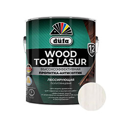 Пропитка-Антисептик для дерева Белый 2,5 л Dufa Wood top Lasur