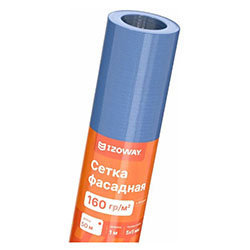 Сетка стеклотканевая фасадная 5х5 мм 160г/м² 1х50 м IZOWAY