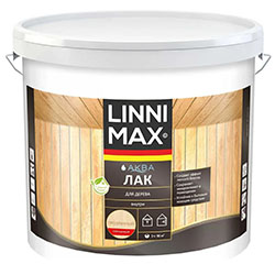 Лак акриловый для дерева cтены и потолки Глянцевый 9 л Linnimax АКВА